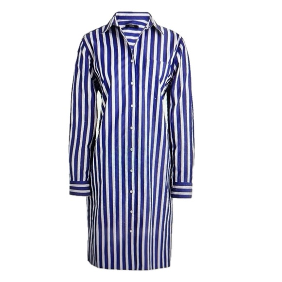 Like new J.Crew blue and white striped shirt dress - XXS - Picture 3 of 10